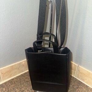 Zara Black Vertical Messenger Crossbody